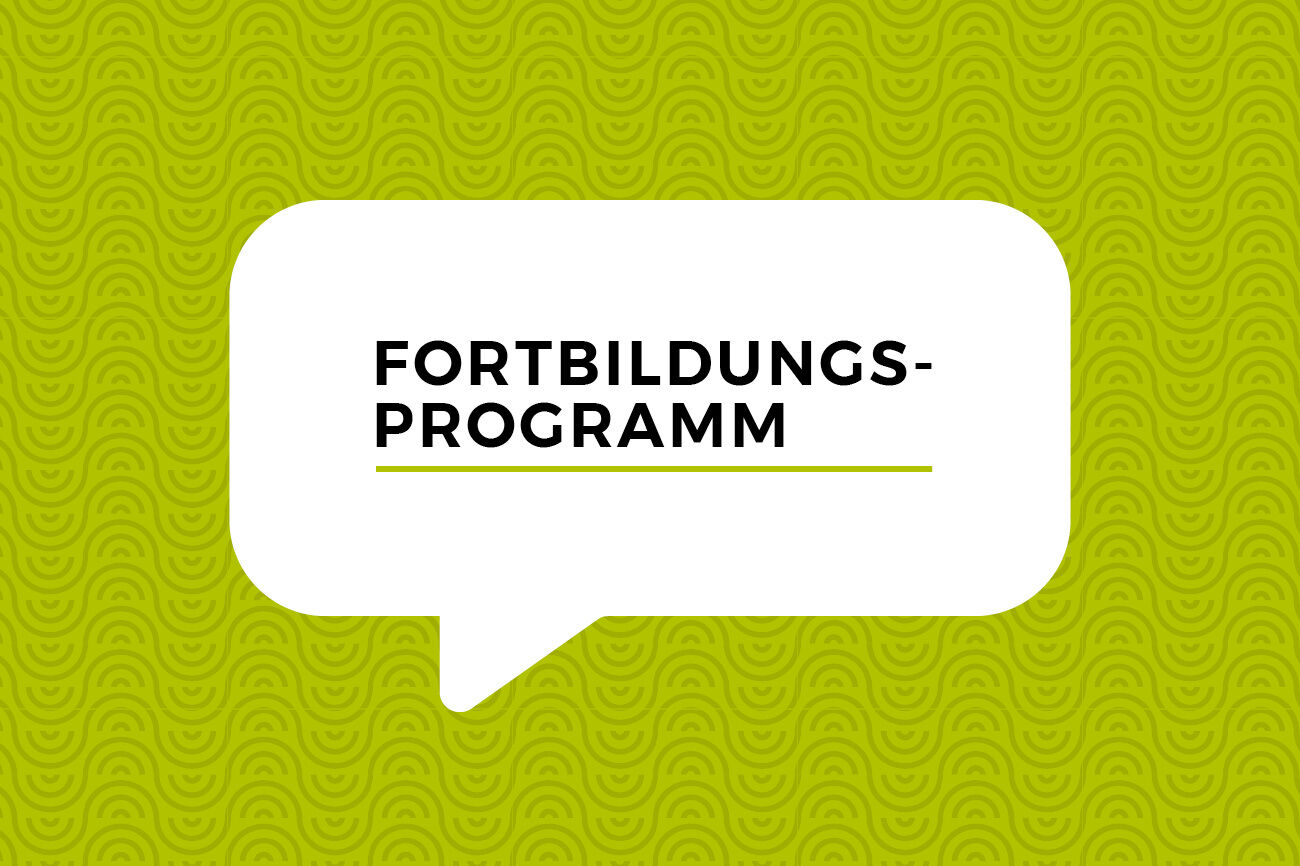Dekorativbild: Fortbildungsprogramm in einer Sprechblase