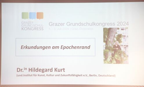 Präsentationsfolie zum Grazer Grundschulkongress 2024 mit Dr. Hildegard Kurt.