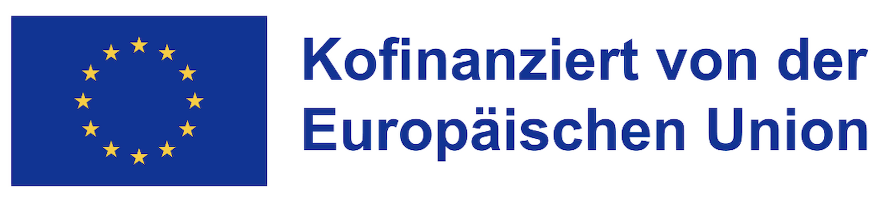EU-Flagge mit Text: Kofinanziert von der Europäischen Union auf Deutsch.