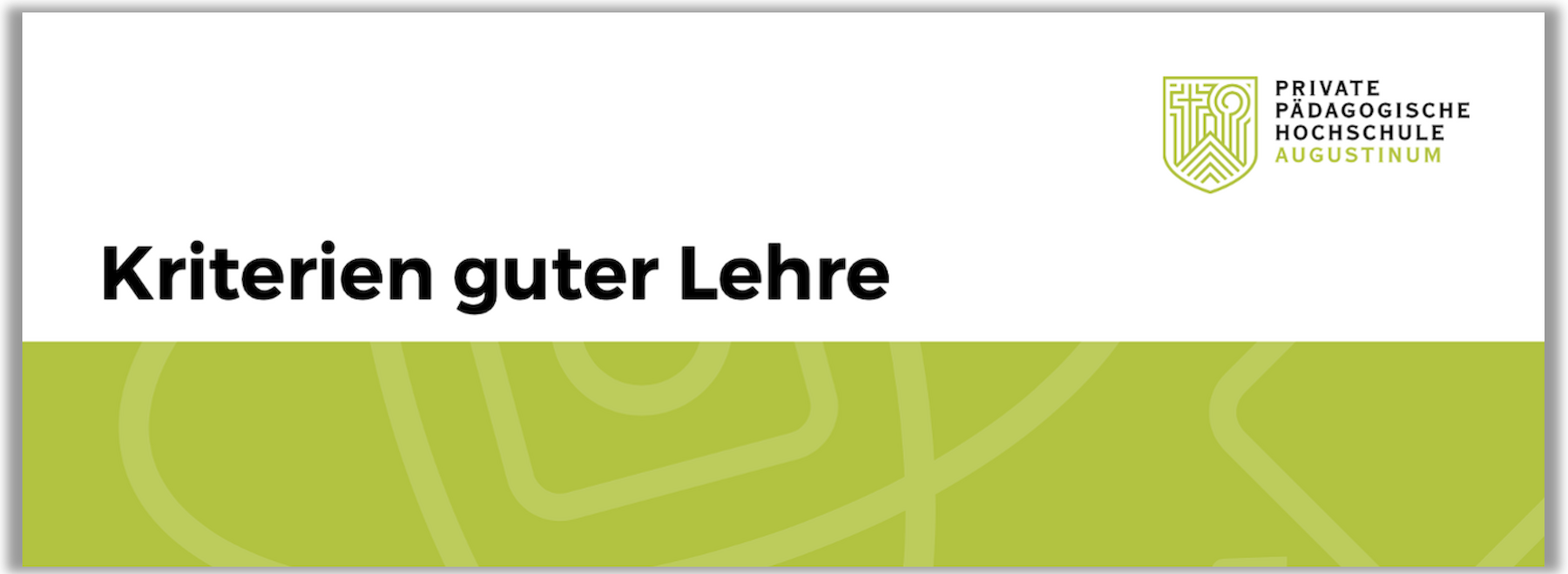 Titelbild Folder Kriterien guter Lehre