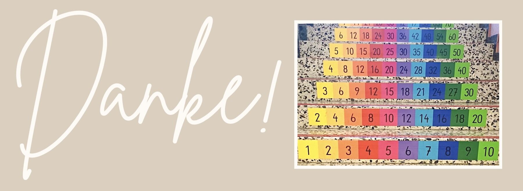 Dekorativbild: Klassenzimmer mit dem Schriftzug "Danke"